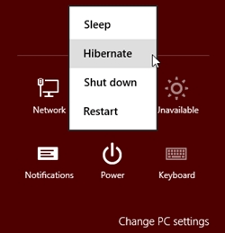 enable hibernate mode in windows 8
