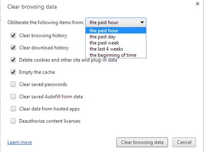 Clear Browsing data