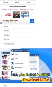 Indian TV Channels Android app