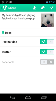 Share your photos and videos using Vine android app