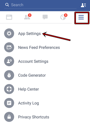 App Settings Facebook Android App