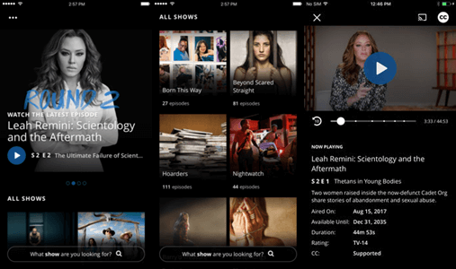 A&E Tv shows iPhone app