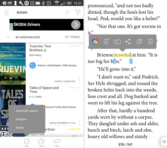 Bookari eBook Reader Android app