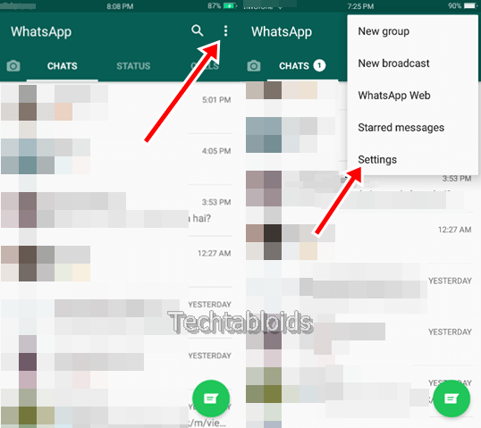 Whatsapp setting Android