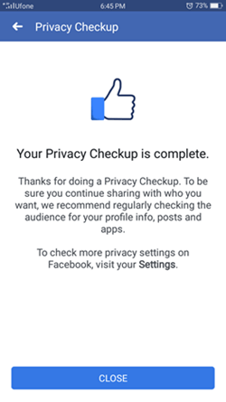 Android Facebook app removal confirmation