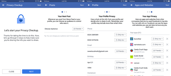 Android Facebook privacy checkup