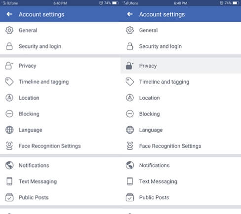 Android Facebook privacy