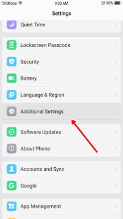 oppo Additional settings