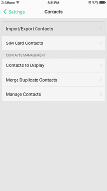 import export contacts android